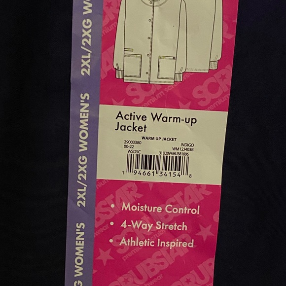 Scrubstar scrub/warm up jacket. Indigo. Size 2XL. - Picture 3 of 7